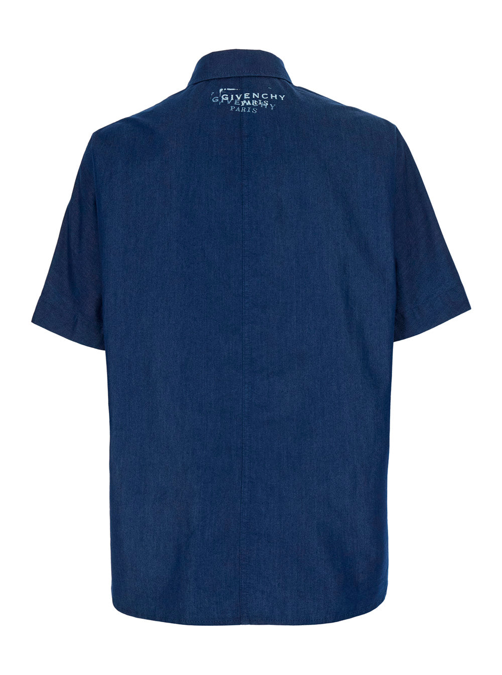 Denim Light Mc - Blue Shirt With Collar And Long Sleeves Cotton Blend Tech Fabric Men Blu Polyamide Blouses