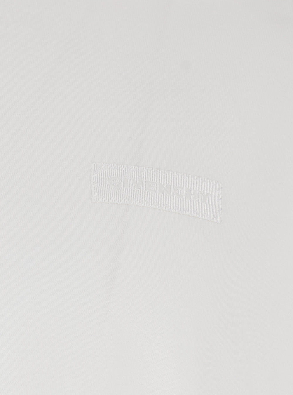 White Crew Neck T-Shirt with Logo Patch on the Front in Cotton for Men Tshirts And Polo Shirts
