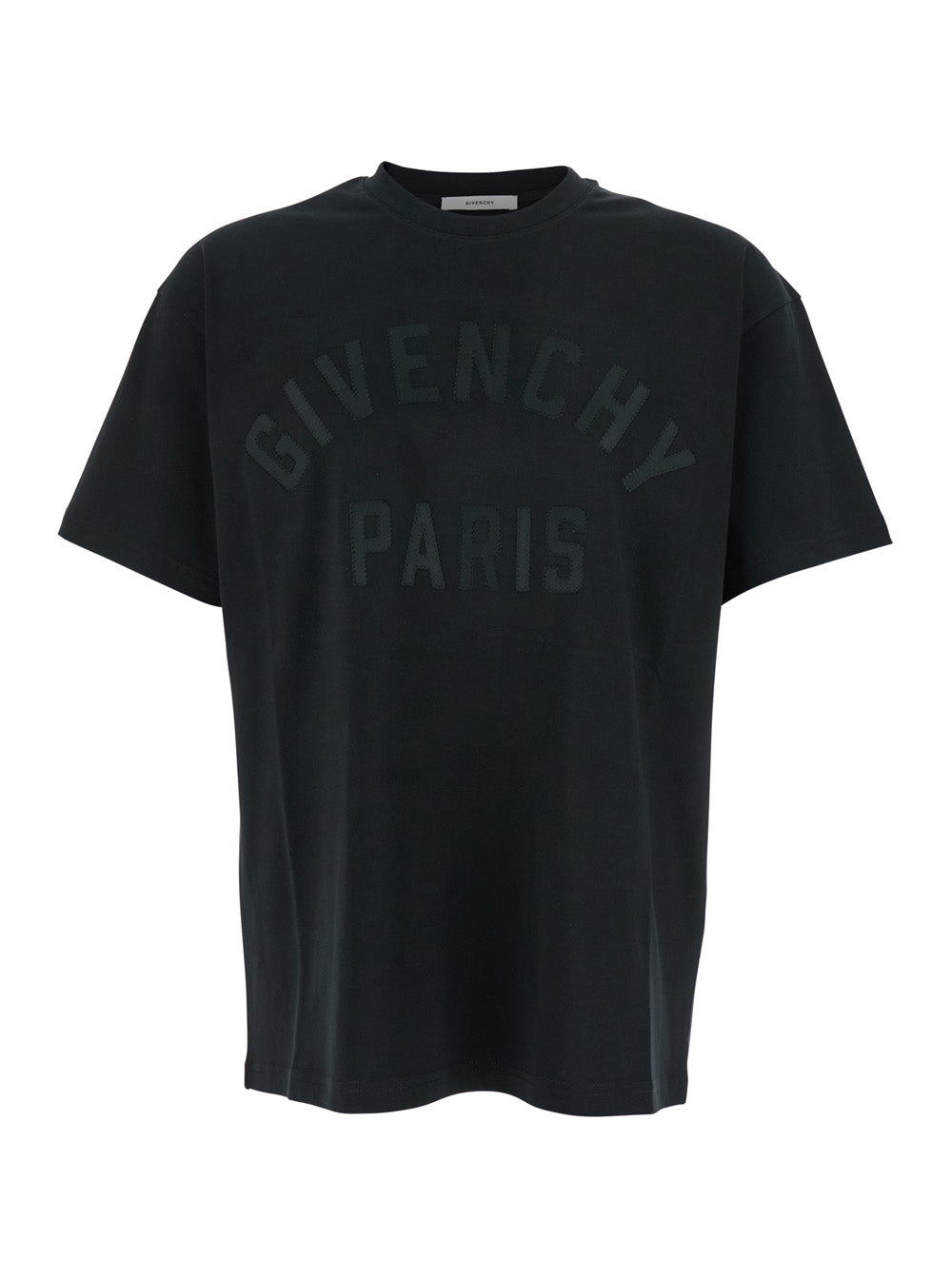 Black T-Shirt with Maxi Logo on the Front in Cotton Men Tshirts And Polo Shirts
