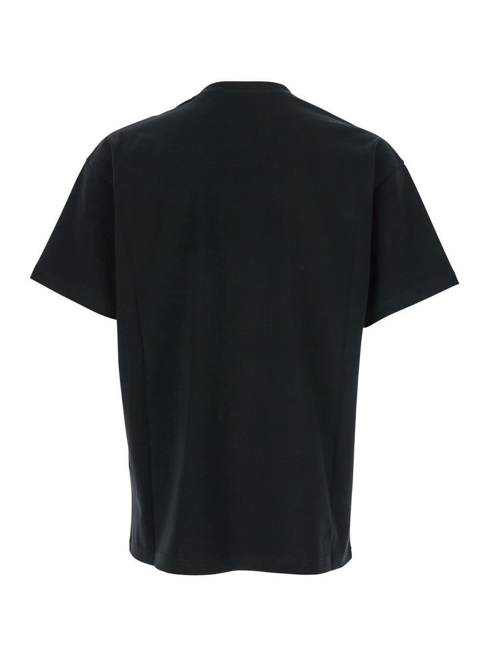 Black T-Shirt with Maxi Logo on the Front in Cotton Men Tshirts And Polo Shirts