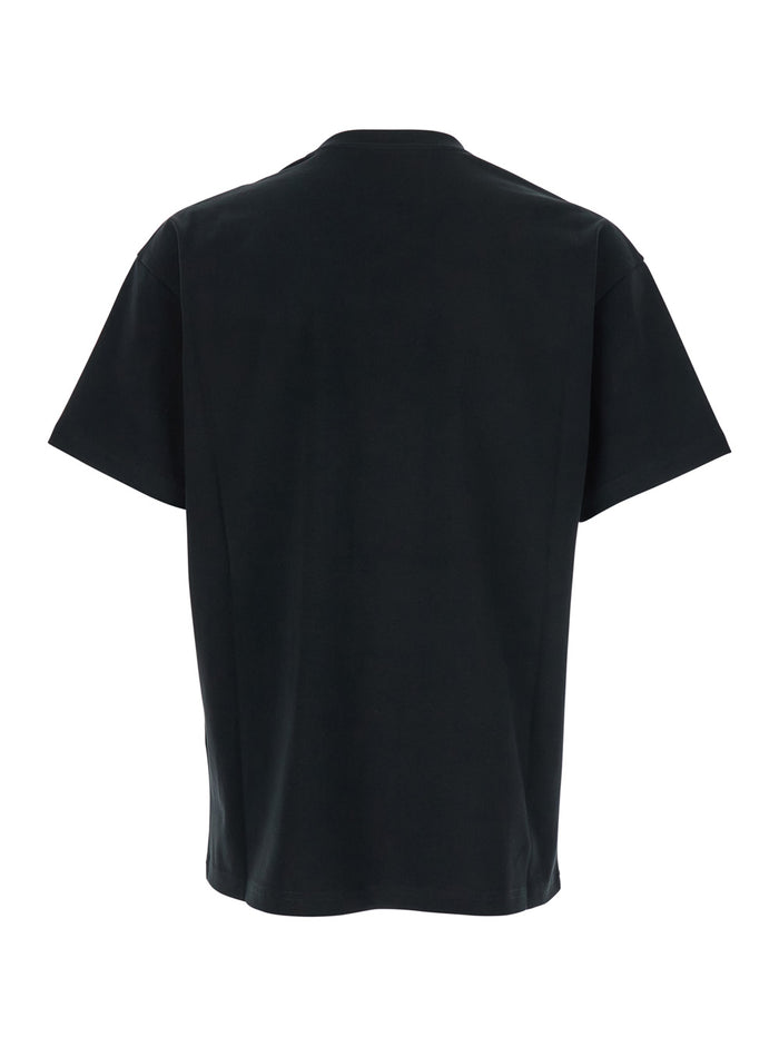 Black T-Shirt with Maxi Logo on the Front in Cotton Men Tshirts And Polo Shirts