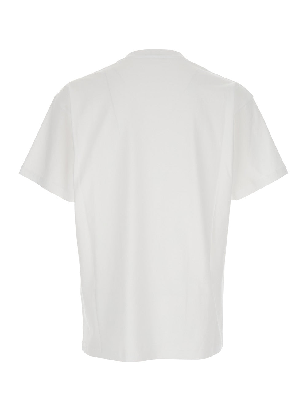 White T-Shirt with Maxi Logo on the Front for Men Cotton Tshirts And Polo Shirts