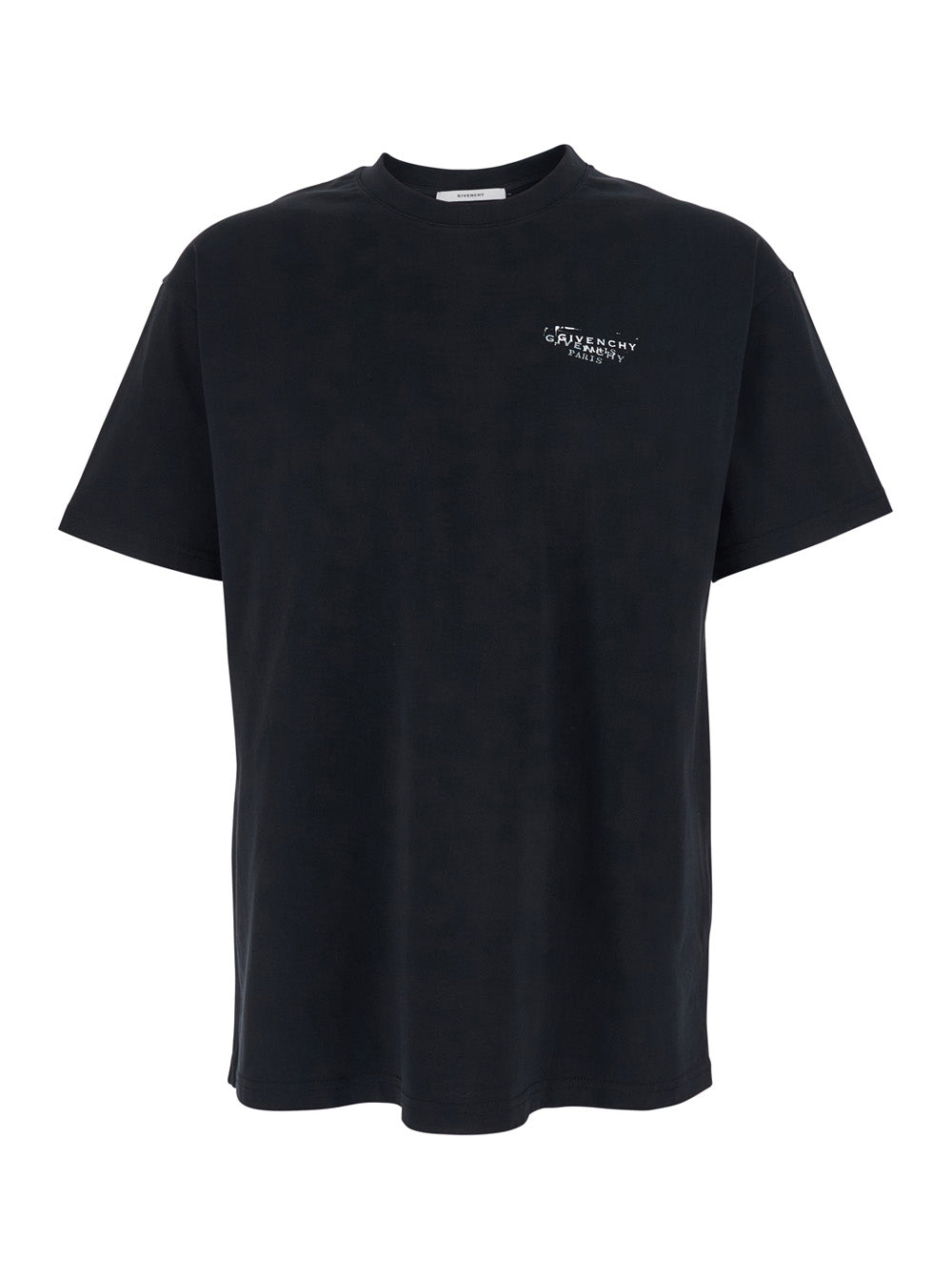 Black T-Shirt with Logo on the Front and Back In Cotton for Men Tshirts Polo Shirts