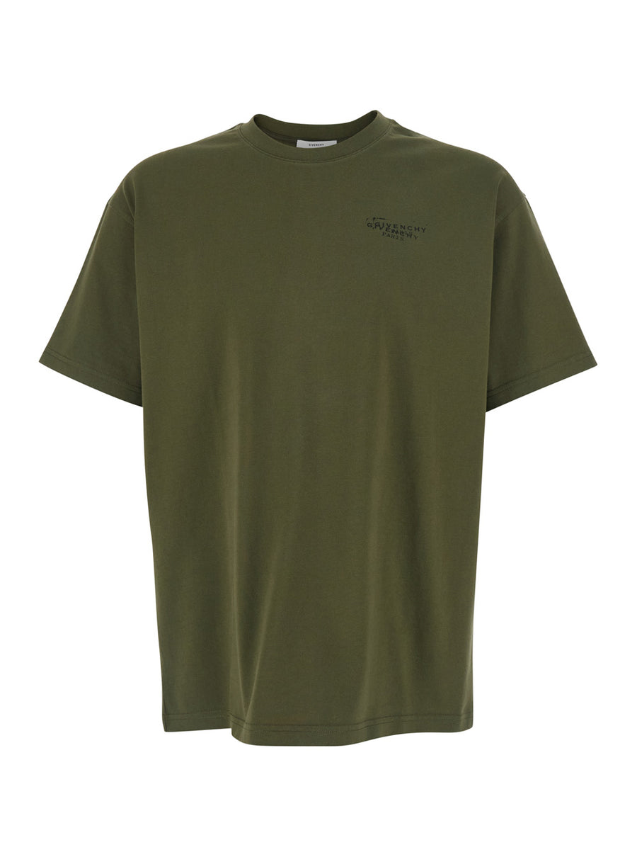 T-Shirt With Logo, Green Cotton T-shirts