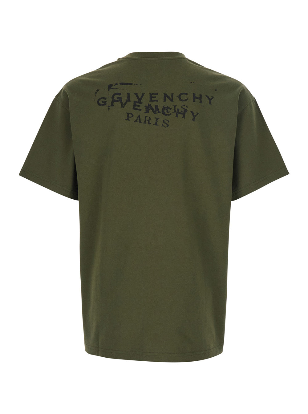 Green T-Shirt with Logo on Front and Back for Men Cotton Tshirts Polo Shirts