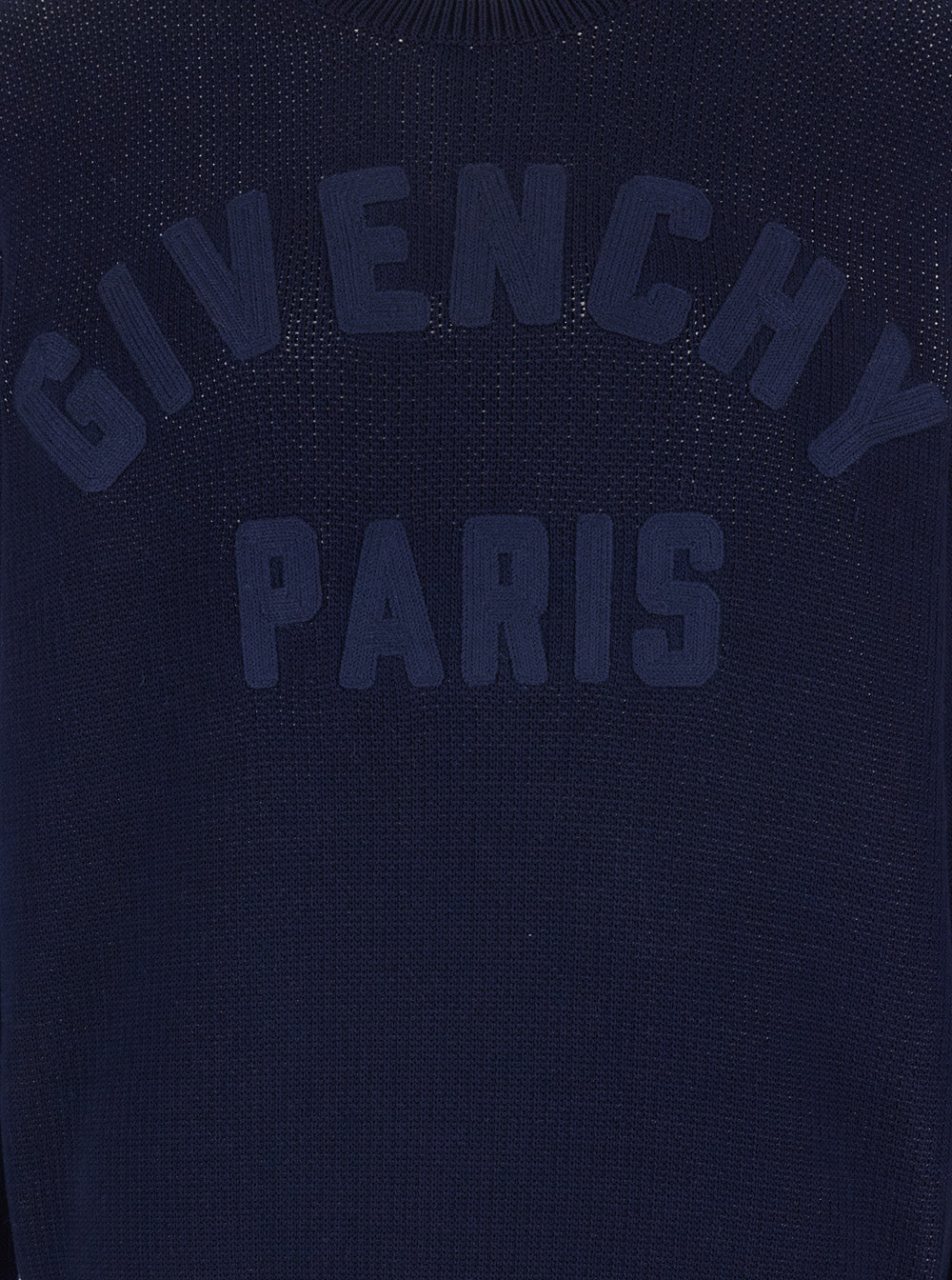 Blue Crew Neck Sweater with Logo Lettering on the Front in Cotton for Men Blu Jersey