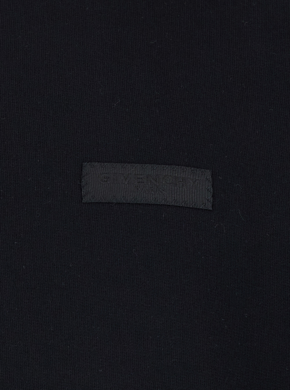 Black Crewneck Sweatshirt with Logo Patch on the Front in Cotton for Men Sweatshirts