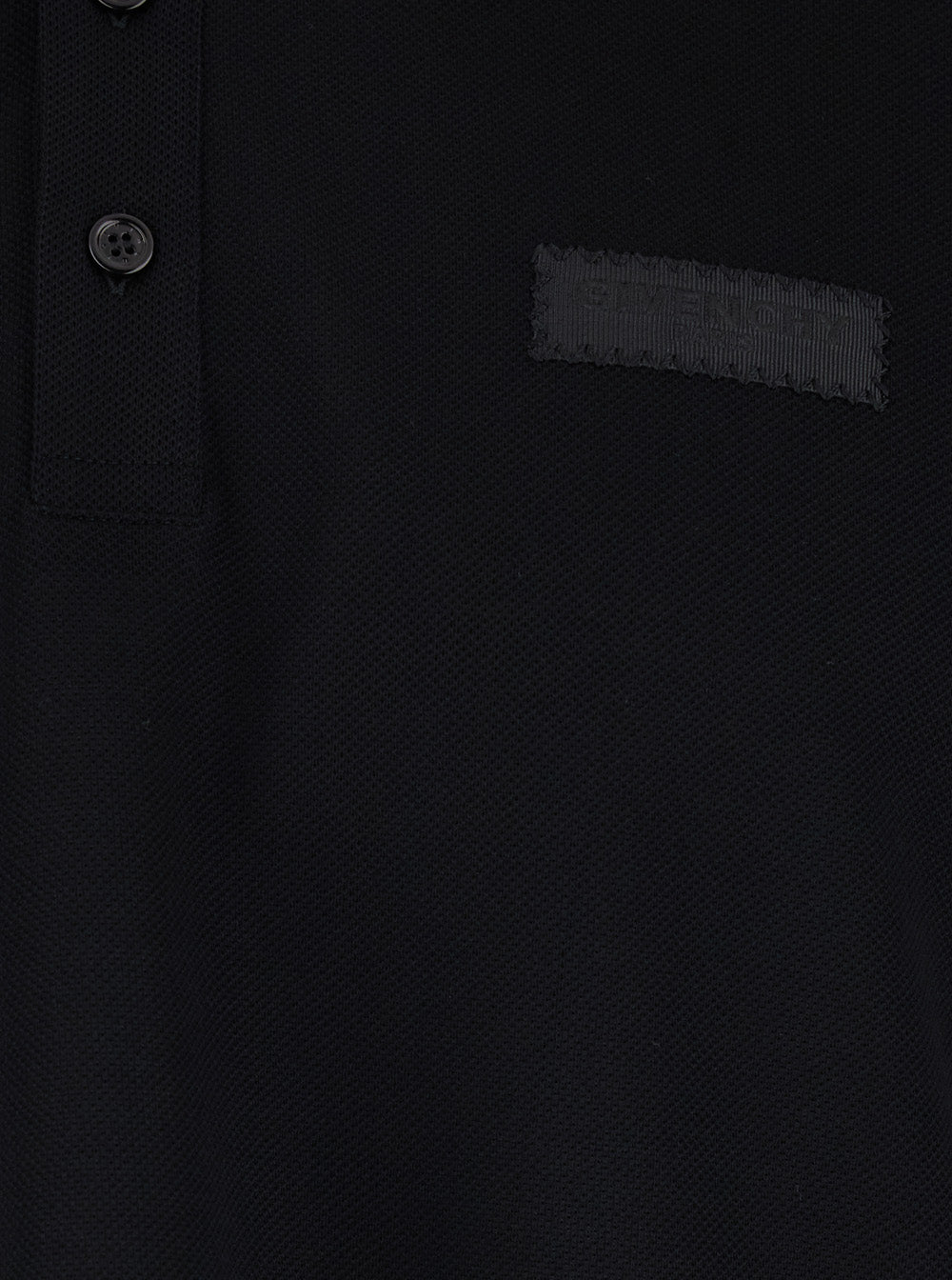 Black Polo Shirt with Logo Patch on the front in cotton for Men Tshirts And