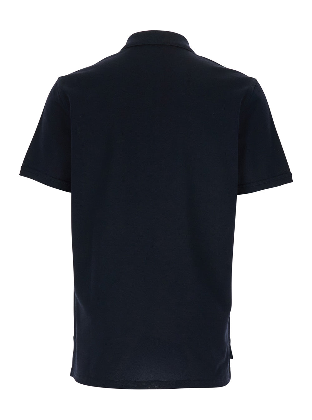 Blue Polo with Classic Collar and Logo Patch on Front in Cotton for Men Blu Tshirts Shirts
