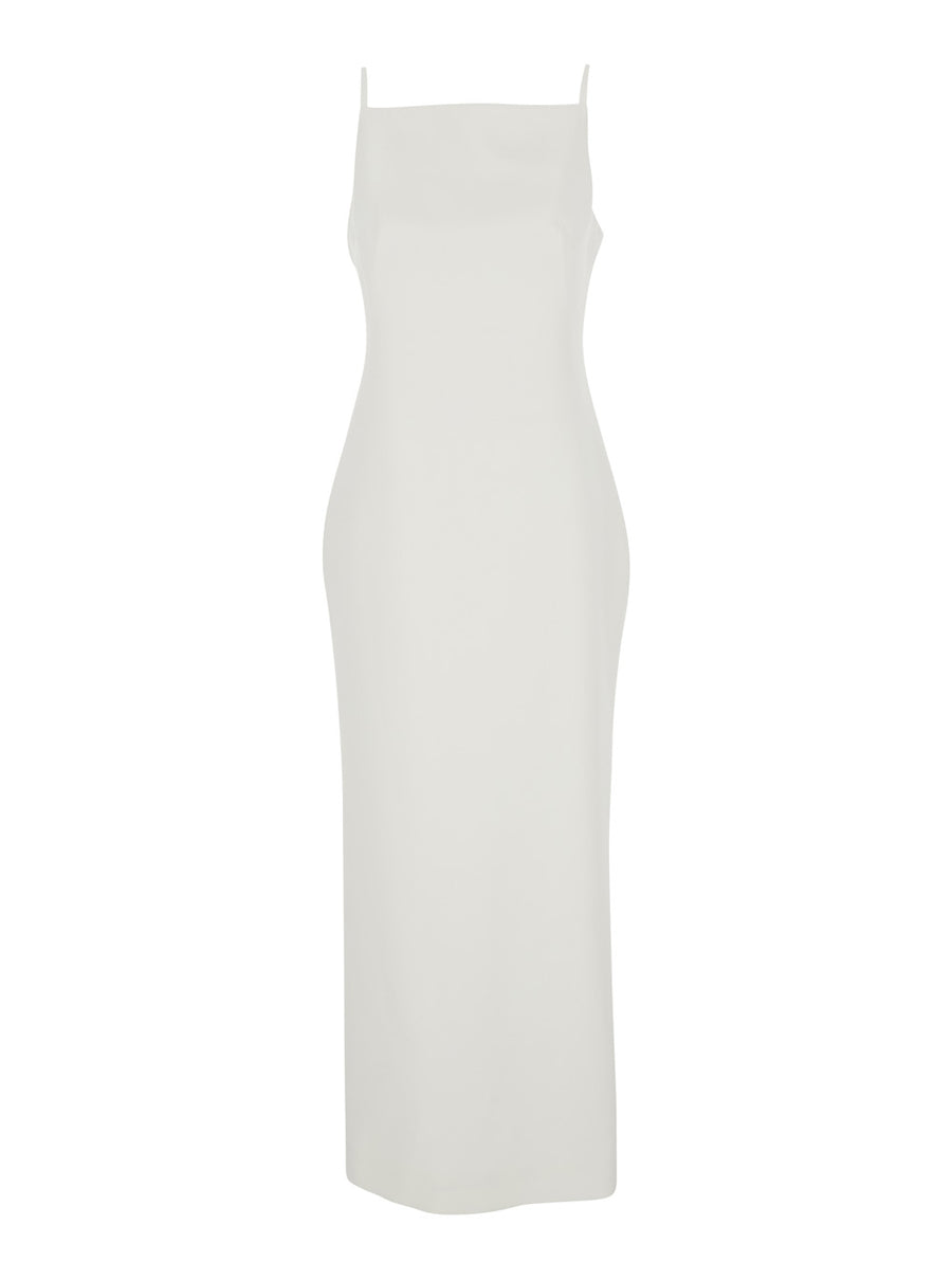 Long Dress White Viscose Blend