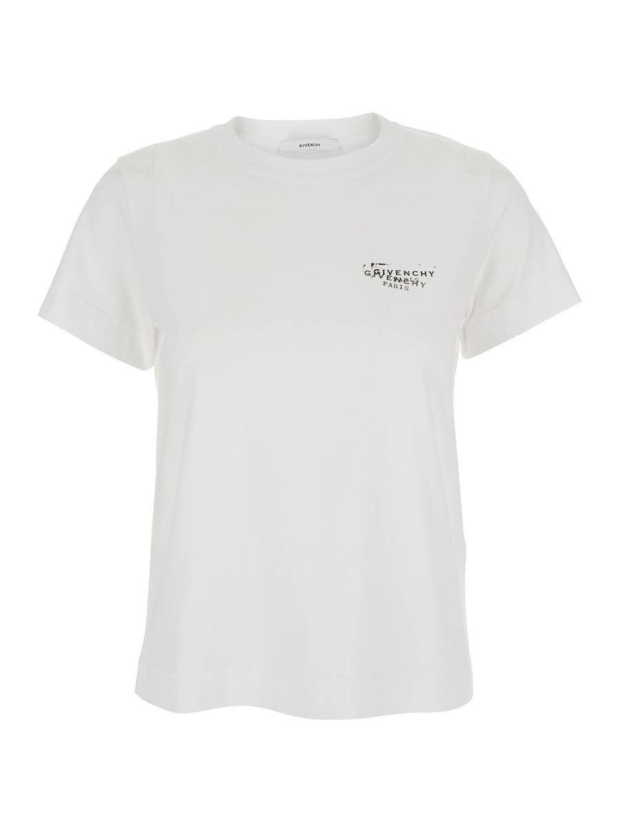 T-Shirt With Logo, White Cotton T-shirts & Jerseys