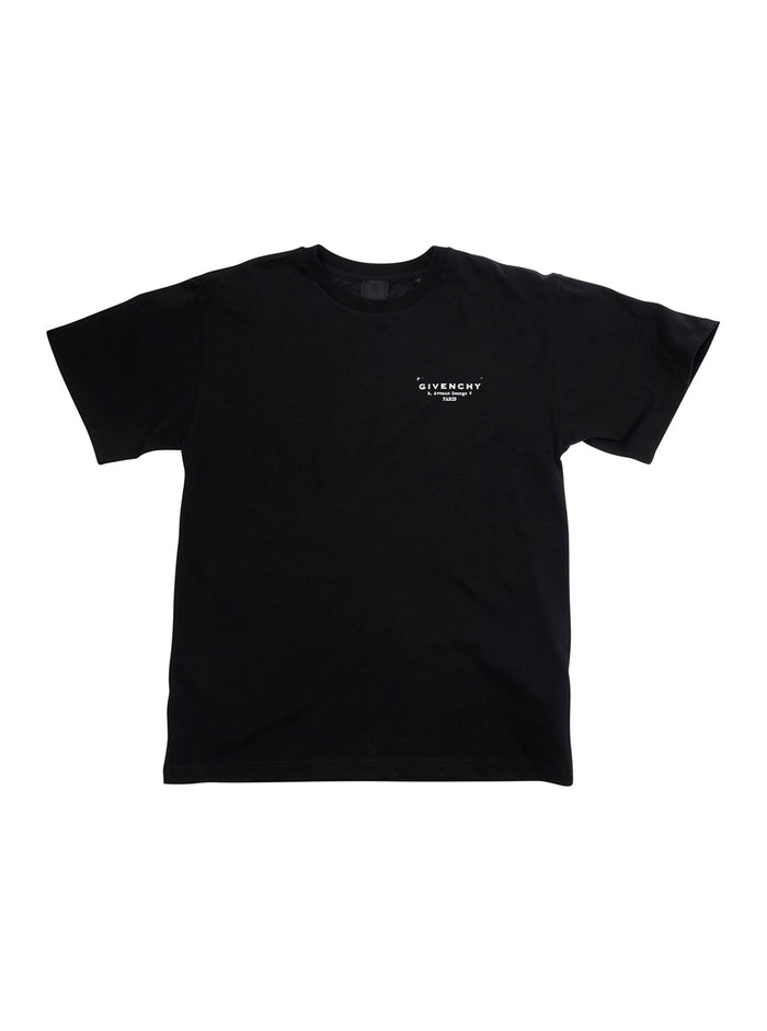 Black T-Shirt with Logo on the Front for Kids Cotton Tshirts And Polo Shirts