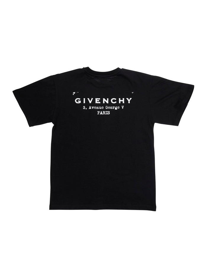 Black T-Shirt with Logo on the Front for Kids Cotton Tshirts And Polo Shirts