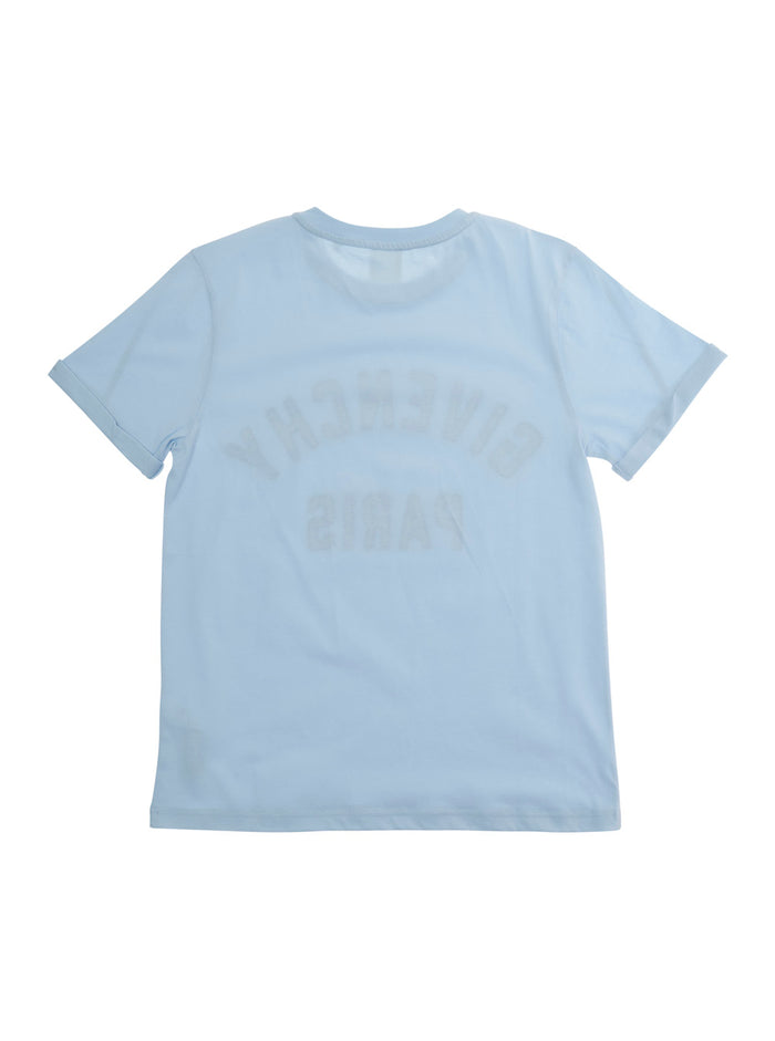 Blue T-shirt with logo on the front in Cotton for Kids Light Tshirts And Polo Shirts