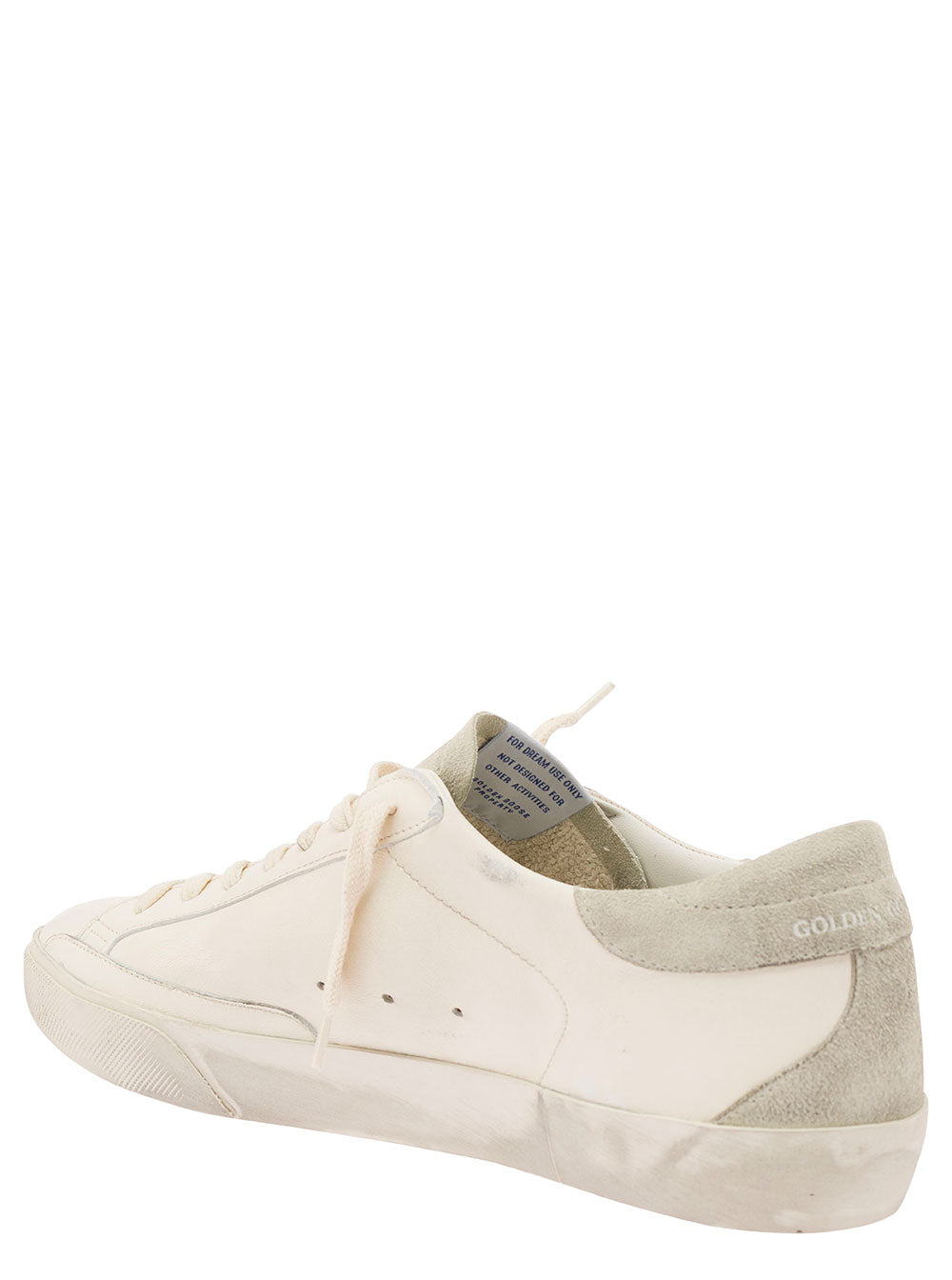 Low Sneakers Superstar Vintage Effect with Gray Pull-tab in White Leather for Men Ovine Cow
