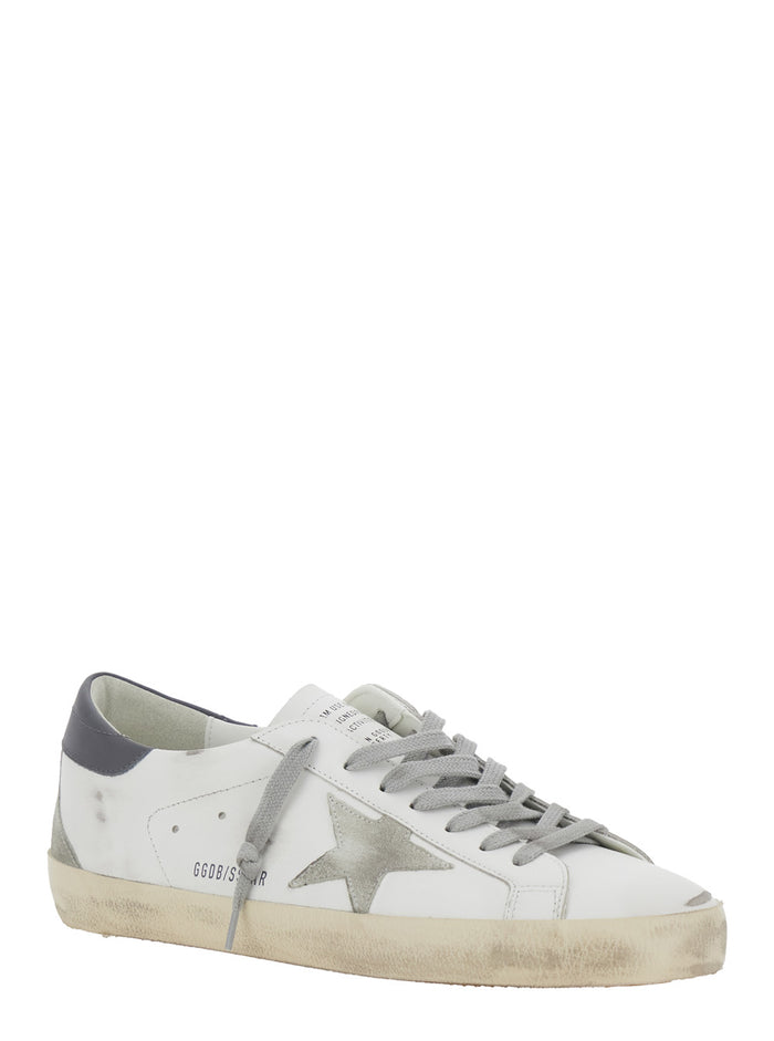 Low Sneakers Superstar Vintage Effect with Gray Pull-tab in White Leather for Men Cow