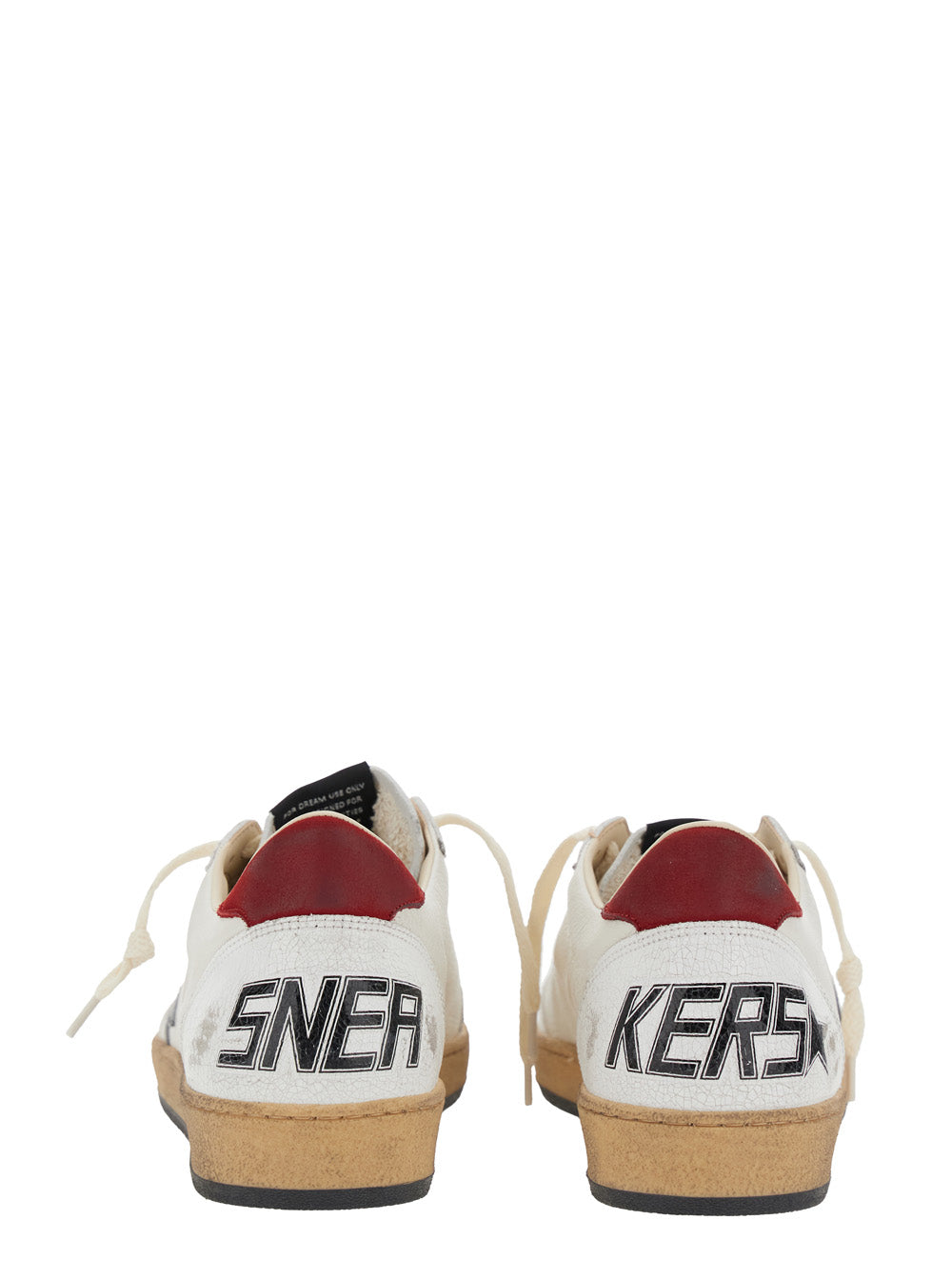 Ball Star White Low Top Sneakers with in Leather and Suede Man Goat Cow