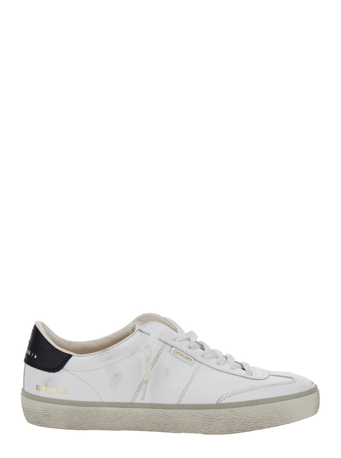 Sneaker Soul-Star Low Top with Logo Patch on the Tongue and Lettering Back in White Leather for Men Cow