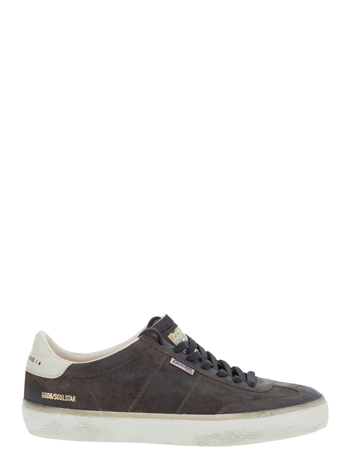 Gray Sneakers Soul-Star Suede With Leather Details Grey Cow Goat