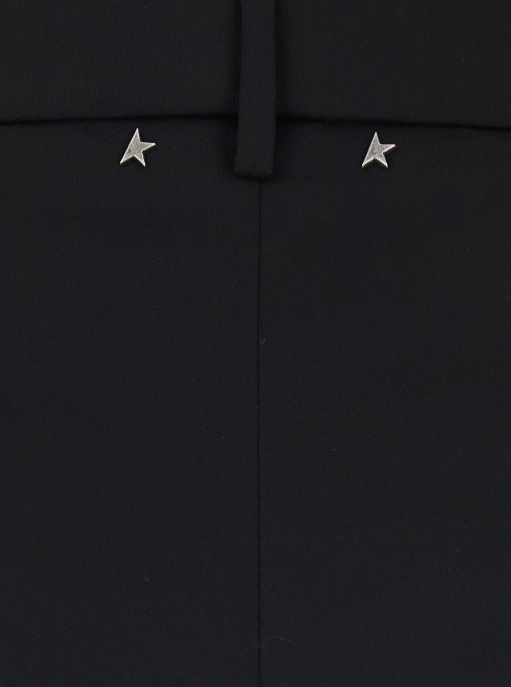 Black Wool and Satin Trousers with Button Closure Star Logo Detail on the Back for Men Virgin