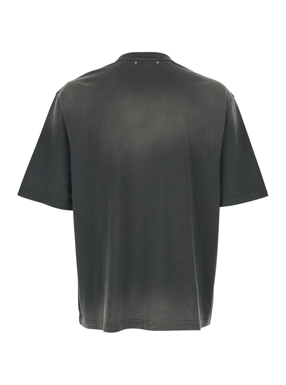 Mens Gray Cotton Crew Neck T-Shirt with Front Print Grey Tshirts And Polo Shirts