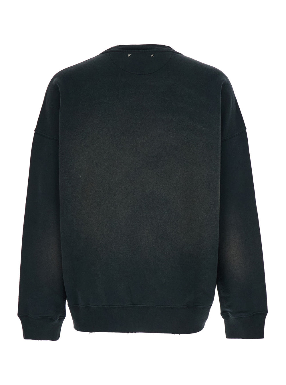 Crewneck Sweatshirt with Logo Lettering on the Front and Bleached Effect in Gray for Men Grey Cotton Sweatshirts