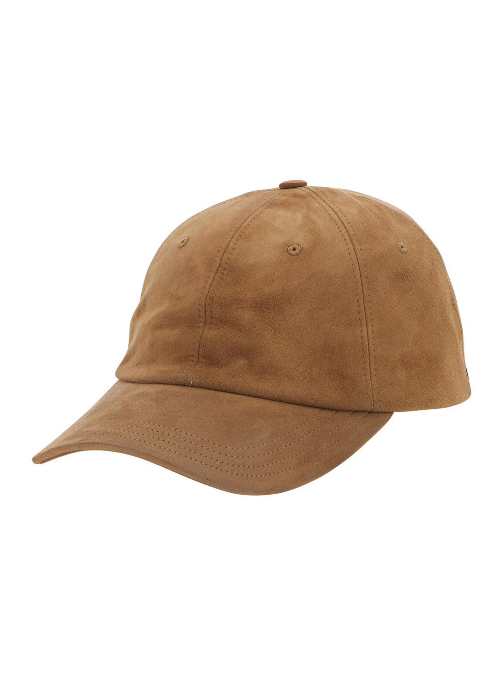 Beige Baseball Cap With Logo Lettering On The Side In Suede For Men Goat Leather Hats And Gloves