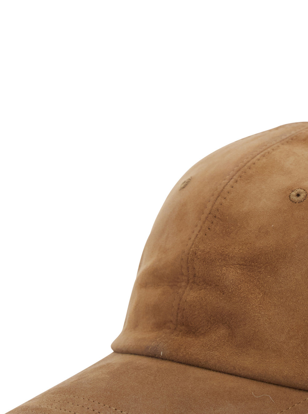 Beige Baseball Cap With Logo Lettering On The Side In Suede For Men Goat Leather Hats And Gloves