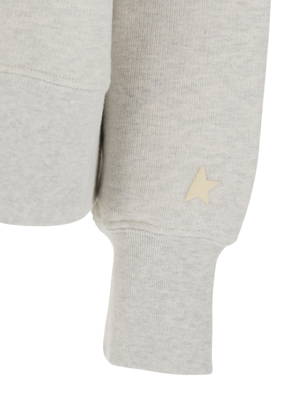 Gray Sweatshirt With Crystal Details Star- Unisex Oversize Crewneck- Double Layer- Destroyed Wash- Embellishment- Star Label Cotton Women Grey Sweatshirts