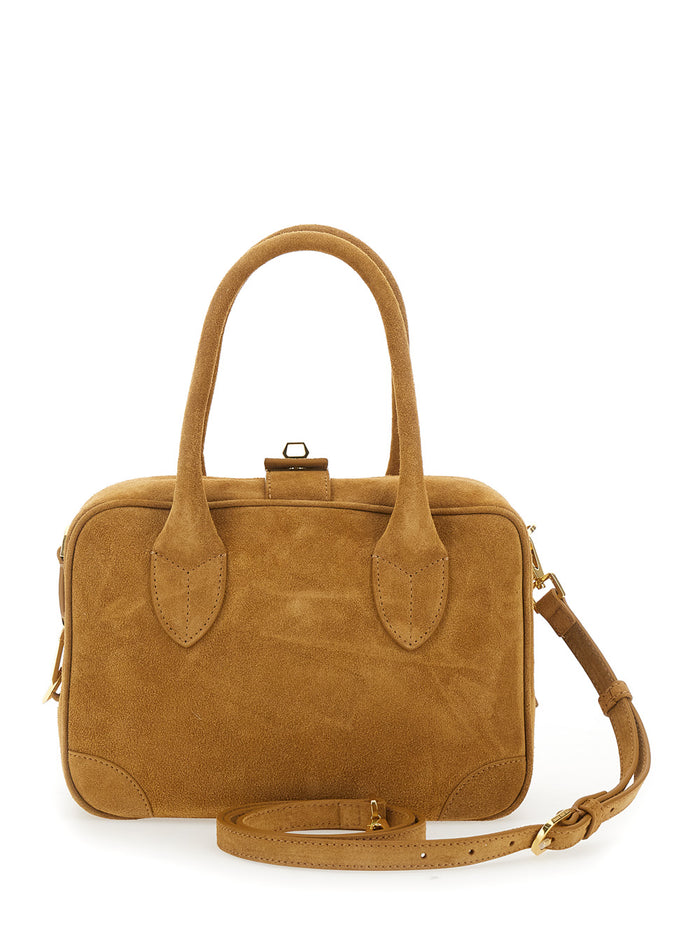 Handbag Vita with Antique Brass Metal Details in Beige Leather for Women Cow Hand Bags