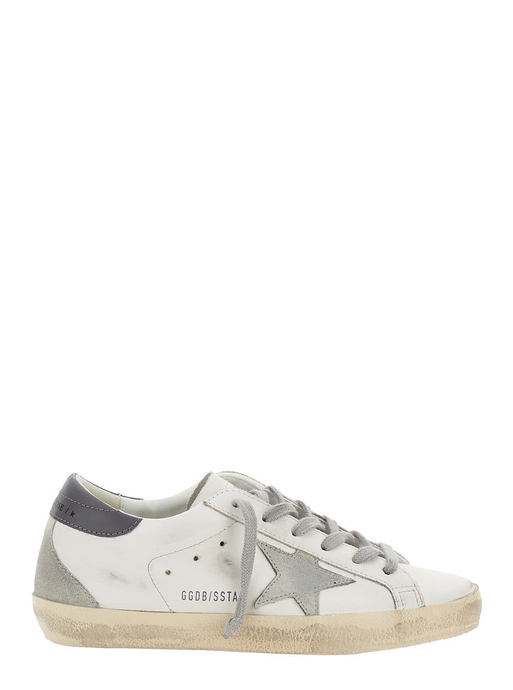 Low Sneakers with Vintage White Leather Star Patch for Women Cow