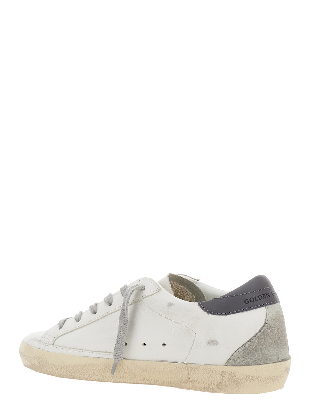 Low Sneakers with Vintage White Leather Star Patch for Women Cow