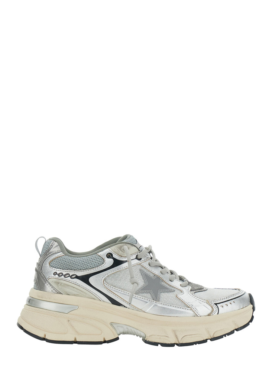Low-Top Sneakers Grey Leather Goat Trainers