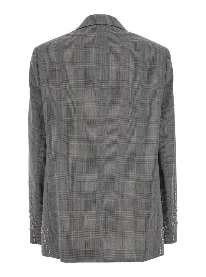 Jackets Journey Ws Sb Over Prince Of Whales W Embroidery Gray With Wales Motif And - In Wool Women Grey Virgin Blazers