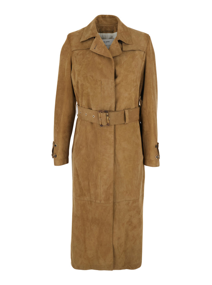 Trench Journey Ws Peggy With Brown Leather Belt For Women Ovine Outerwear