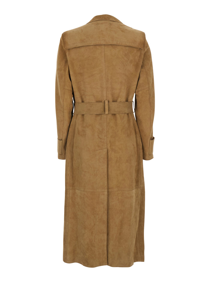 Trench Journey Ws Peggy With Brown Leather Belt For Women Ovine Outerwear