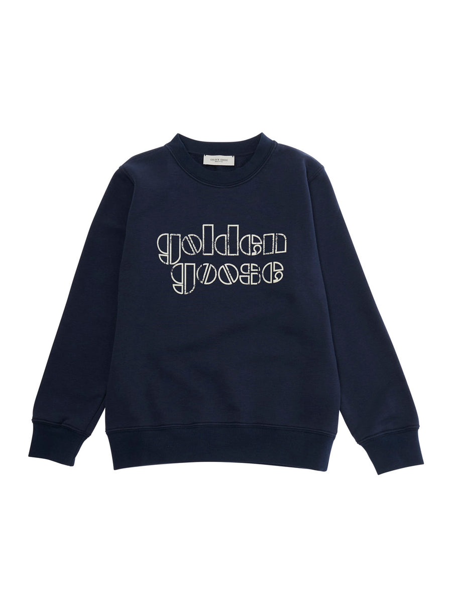 Kids Crewneck Sweatshirt Blue Cotton Hoods & Sweatshirts