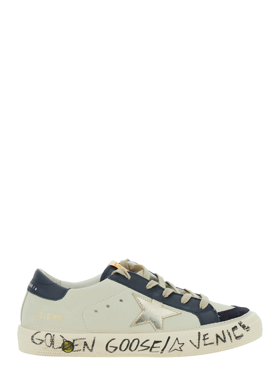 Low-Top Sneakers May White Leather Cow Trainers
