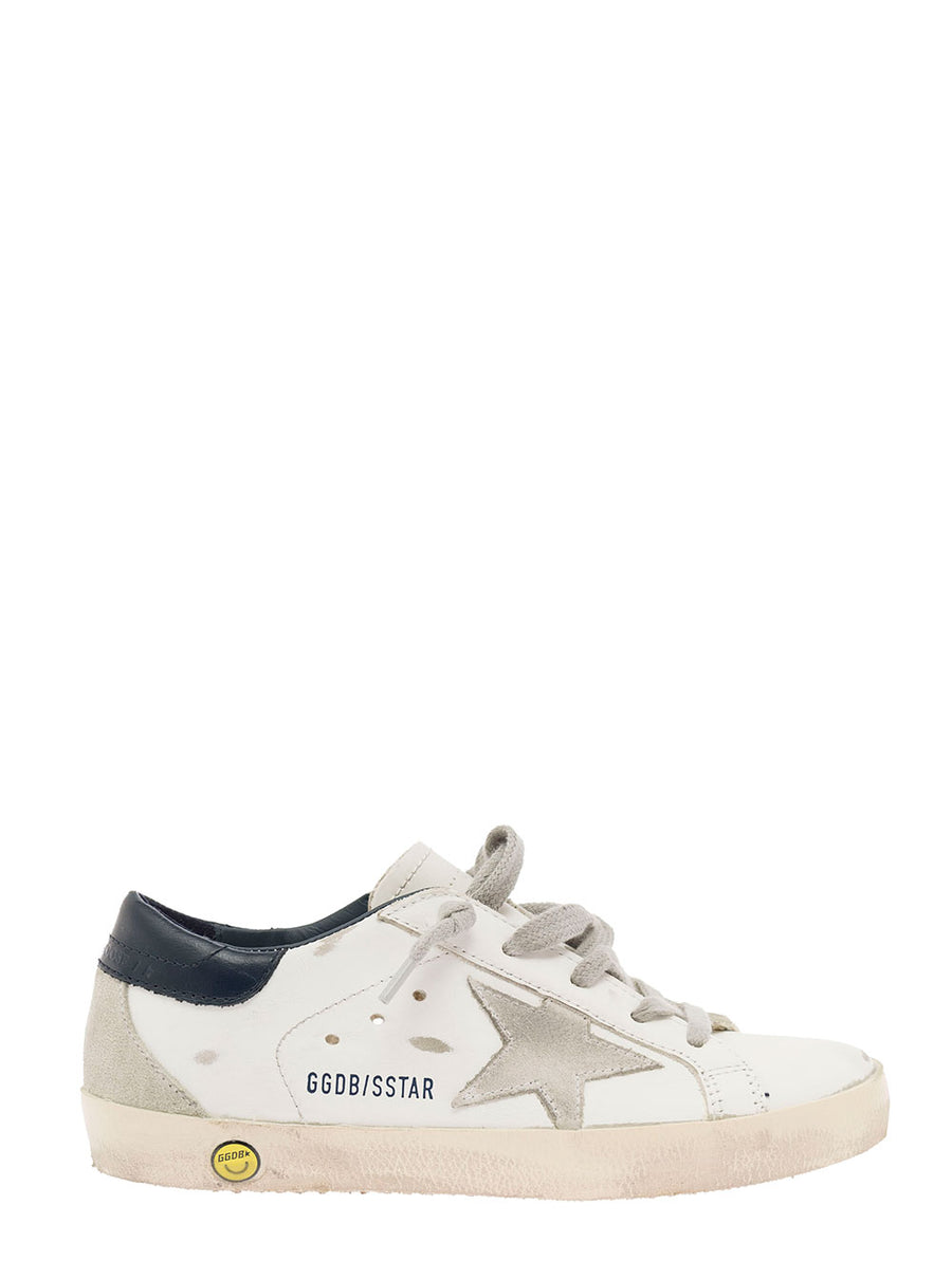 Kids Sneakers Super Star White Suede Cow Leather Trainers