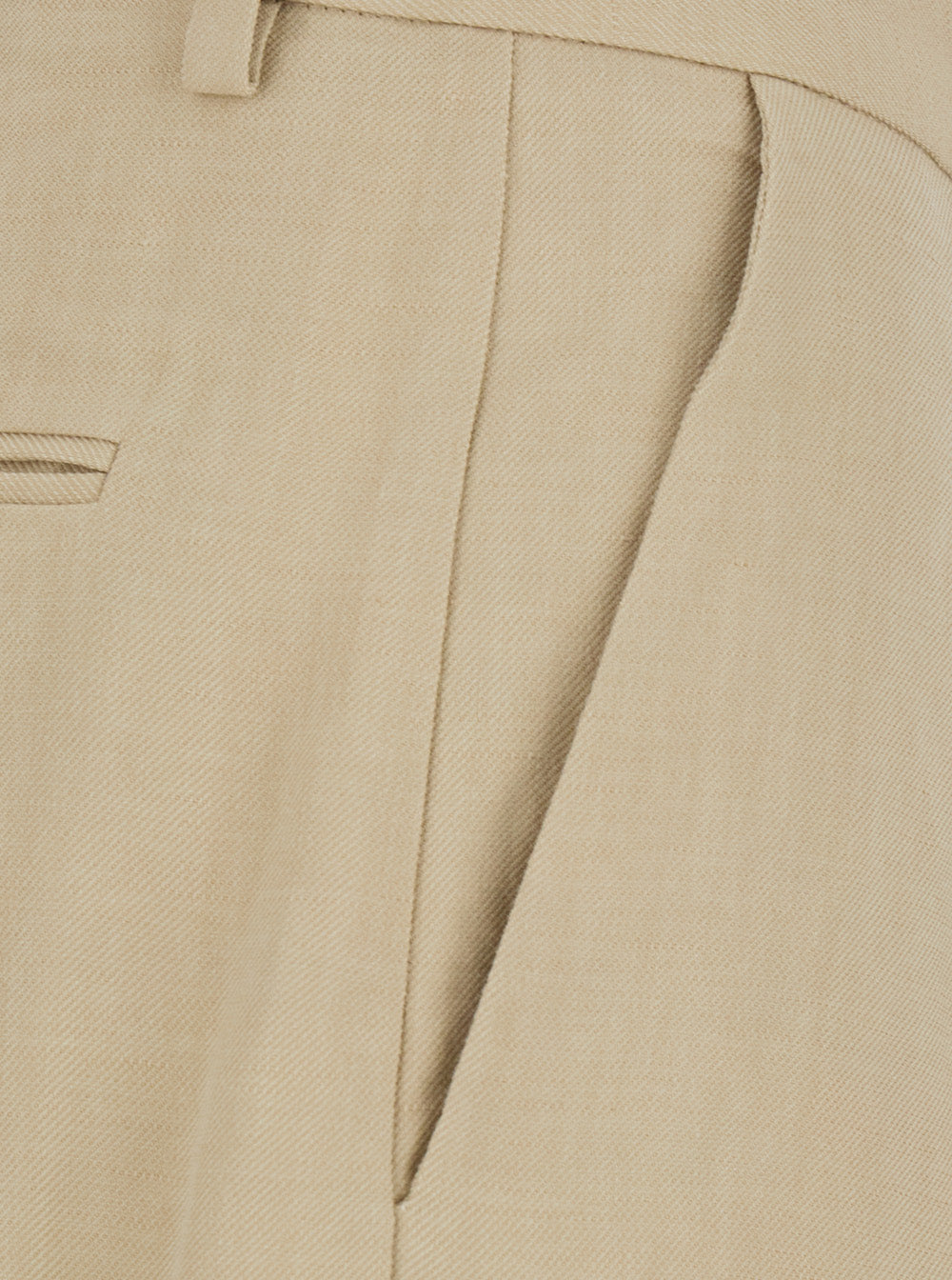 Beige Pants with Pockets and Elastic Waist for Men Trousers