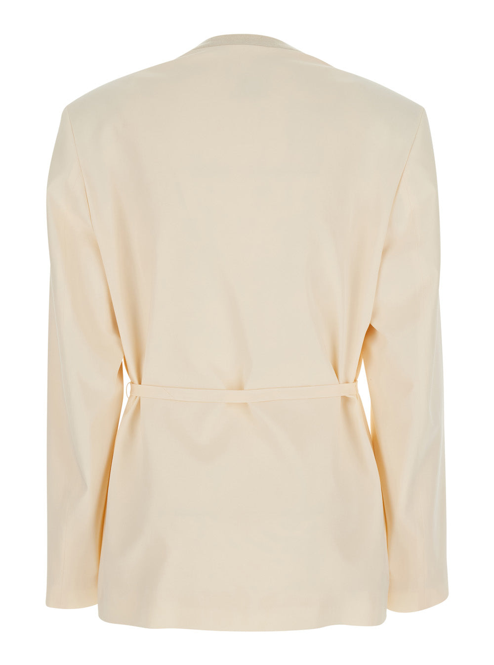 White Jacket with Front Closure and Pockets for Women Blazers