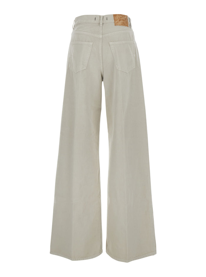Blue Five-Pocket Pants with Denim Details Blu Jean