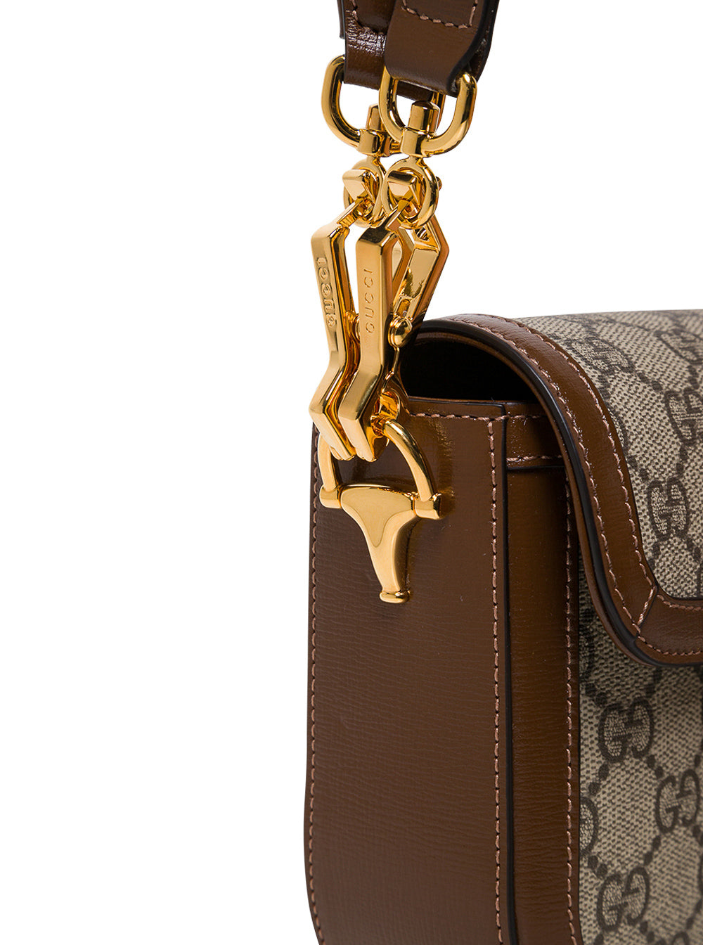 Beige Crossbody Bag Horsebit 1955 With Web Detail Gg Canvas Women Polyurethane Cotton Polyester