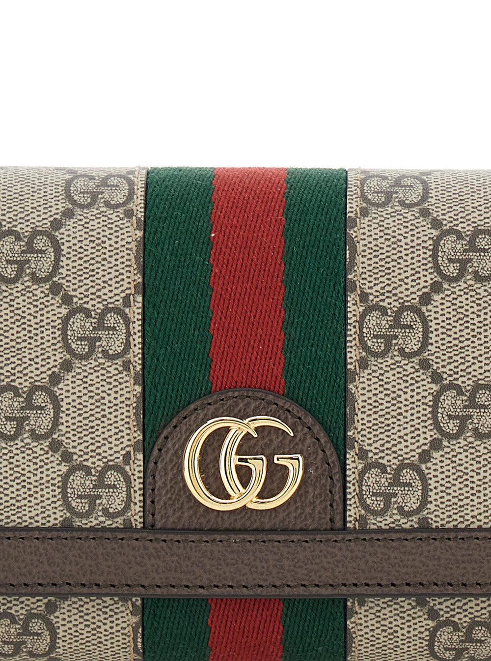 Beige Mini Ophidia Tote Bag With Gg Plate And Web Detail On The Front Canvas Leather For Women Polyurethane Polyester Cotton