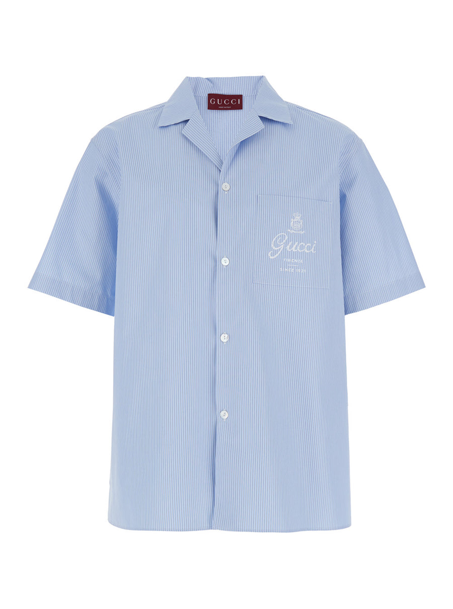 Bowling Shirt Light Blue Cotton