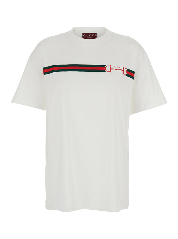 Crew Neck T-Shirt White Cotton T-shirts & Jerseys