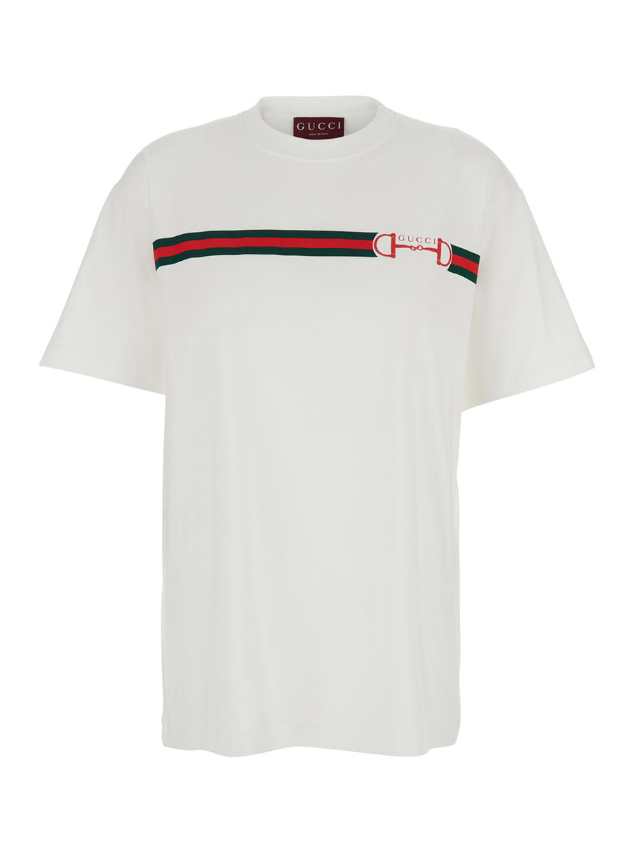 Crew Neck T-Shirt White Cotton T-shirts & Jerseys