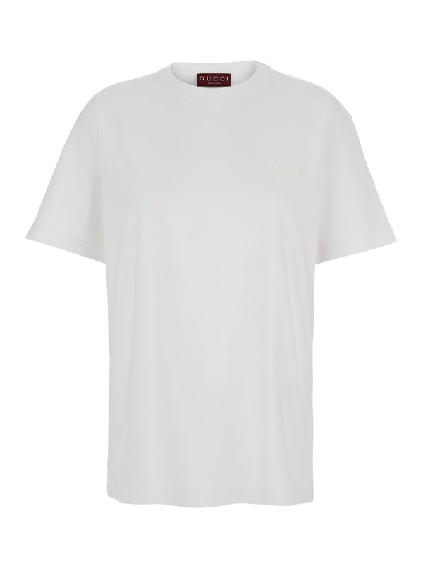 Crew Neck T-Shirt White Cotton T-shirts & Jerseys