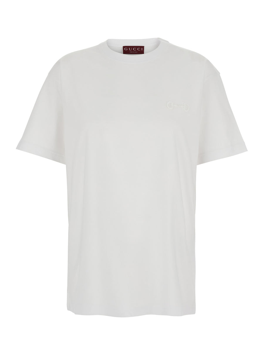 Crew Neck T-Shirt White Cotton T-shirts & Jerseys