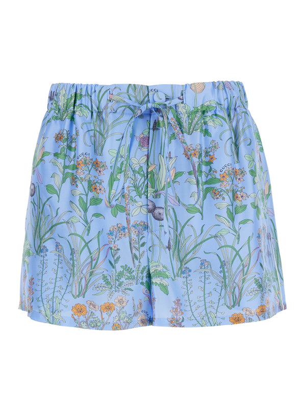 Shorts Printed Silk Short, Blue
